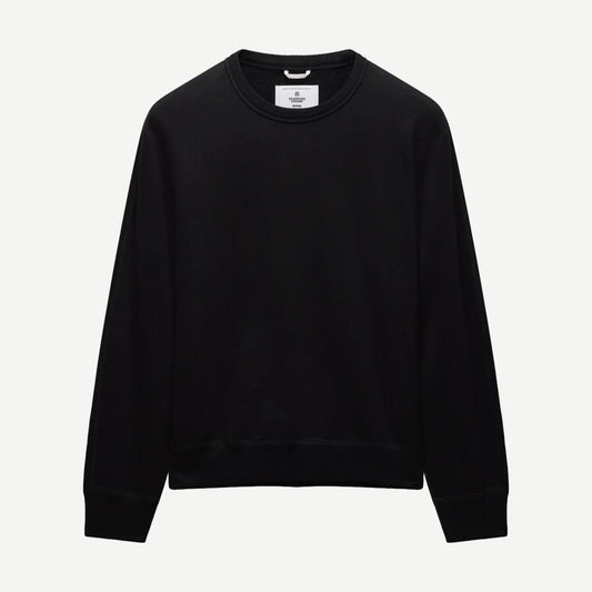 Knit Midweight Terry Standard Crewneck - Black - Galvanic.co
