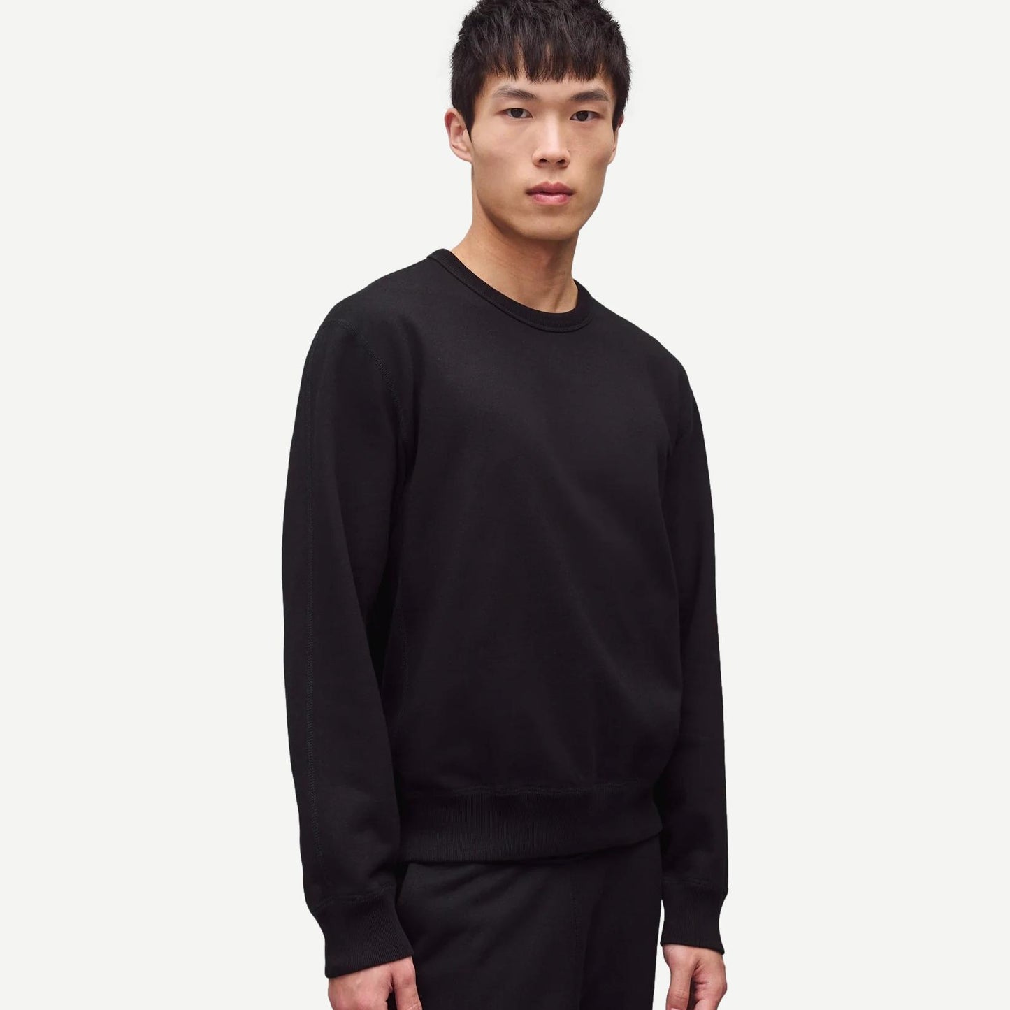 Knit Midweight Terry Standard Crewneck - Black
