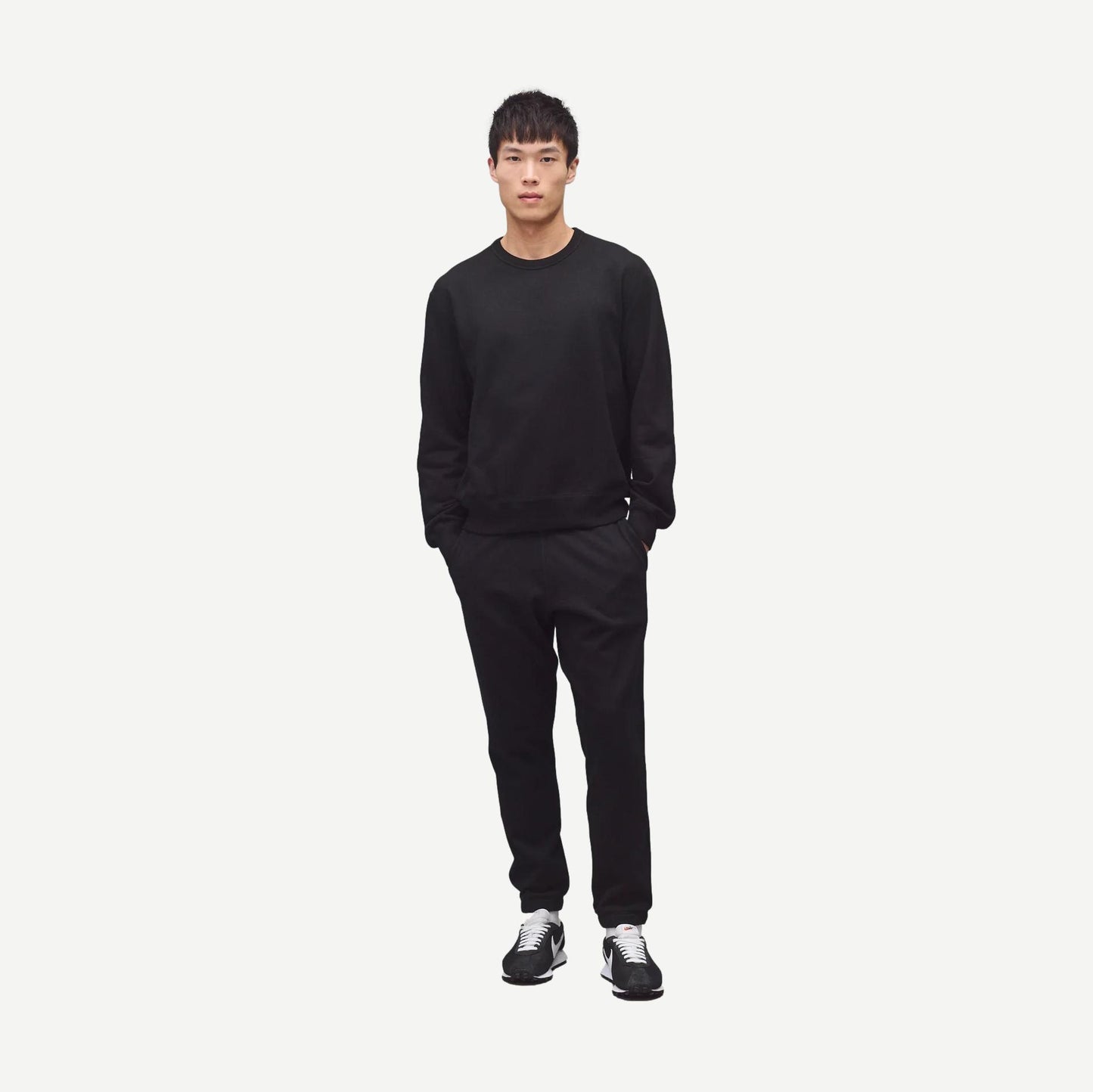 Knit Midweight Terry Standard Crewneck - Black