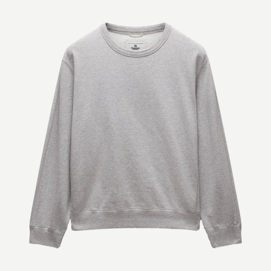 Knit Midweight Terry Standard Crewneck - Heather Grey - Galvanic.co
