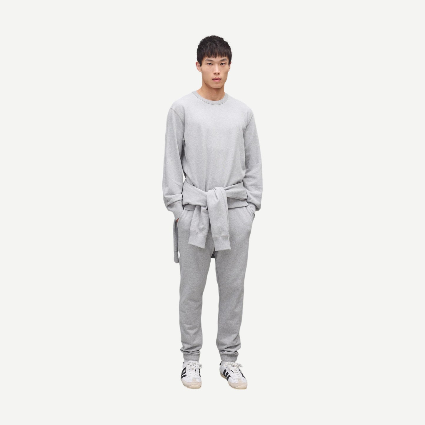 Knit Midweight Terry Standard Crewneck - Heather Grey - Galvanic.co