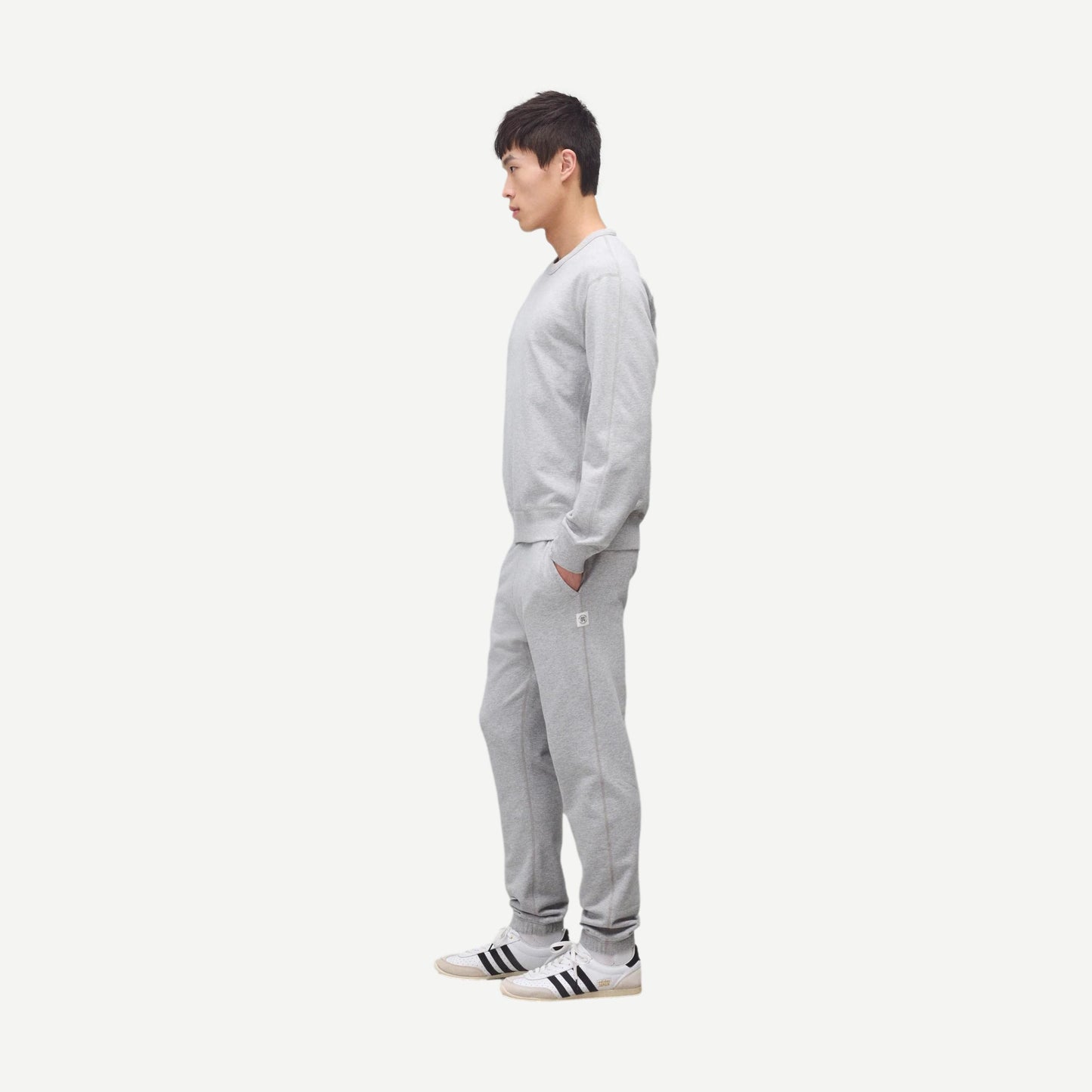 Knit Midweight Terry Standard Crewneck - Heather Grey - Galvanic.co
