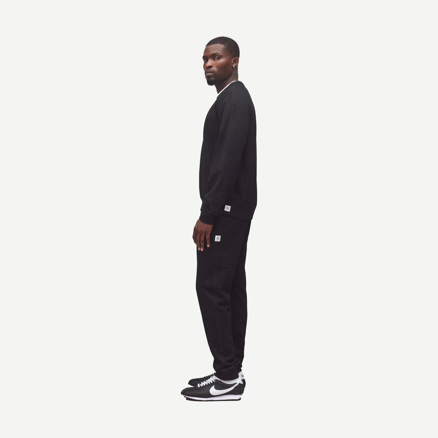 Knit Midweight Terry Slim Sweatpant - Black - Galvanic.co
