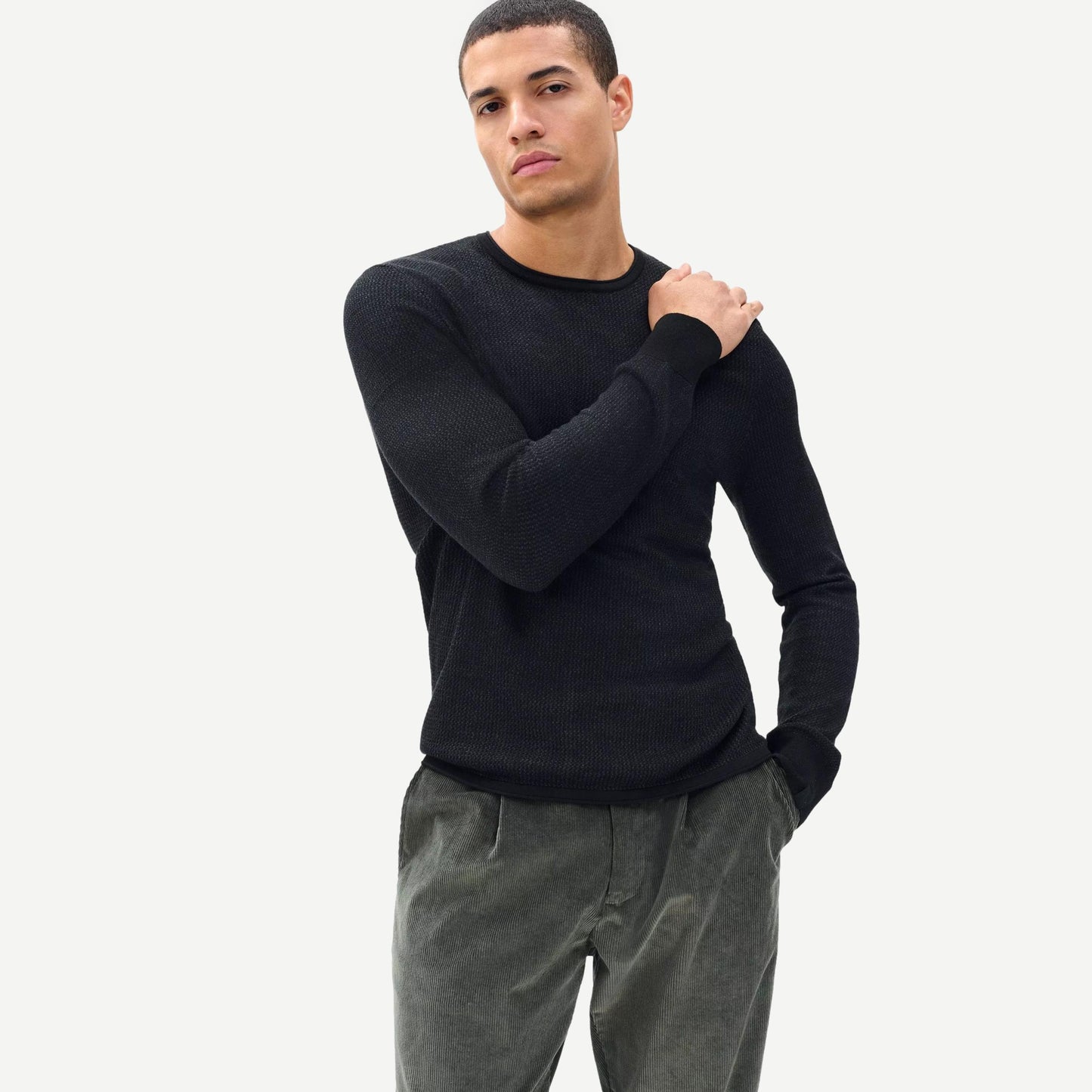 Gregory Merino Crewneck Sweater - Black