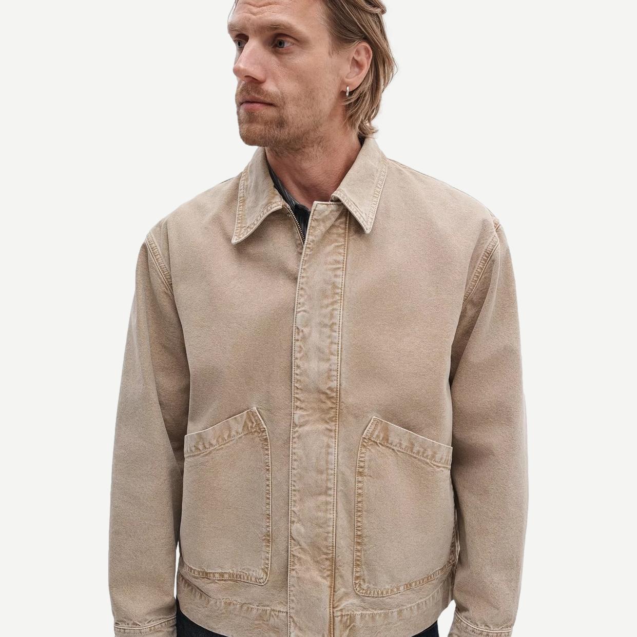 Rag and Bone Canvas Hudson Jacket in antique taupe, stylish men's jacket with a classic design and durable fabric.