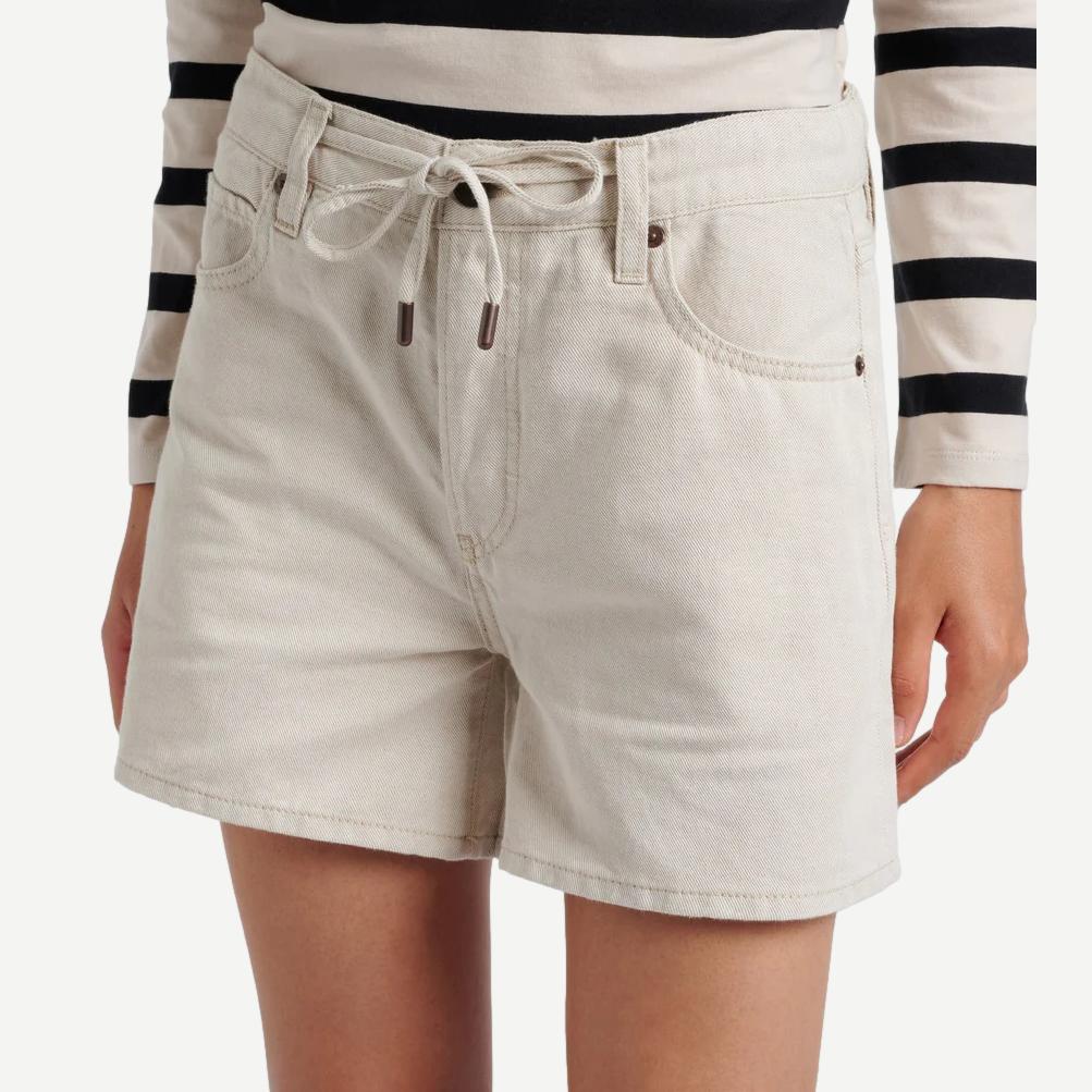 Off Duty Drawstring Long Hang Short - Natural Ecru - Galvanic.co