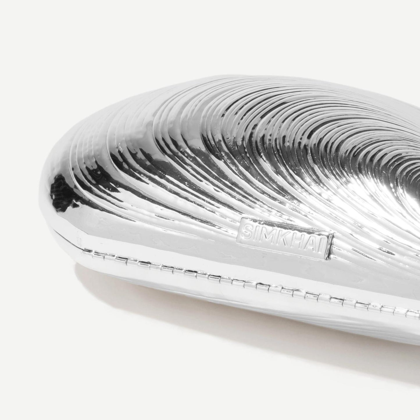 Bridget Mini Metal Oyster Shell Clutch - Silver - Galvanic.co