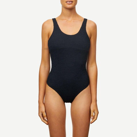 Backless One Piece - Crimped Black