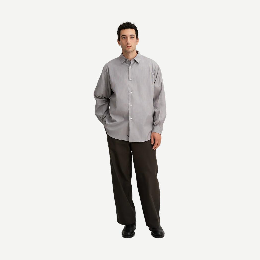 Regular Collar Stripe Shirt - Navy - Galvanic.co
