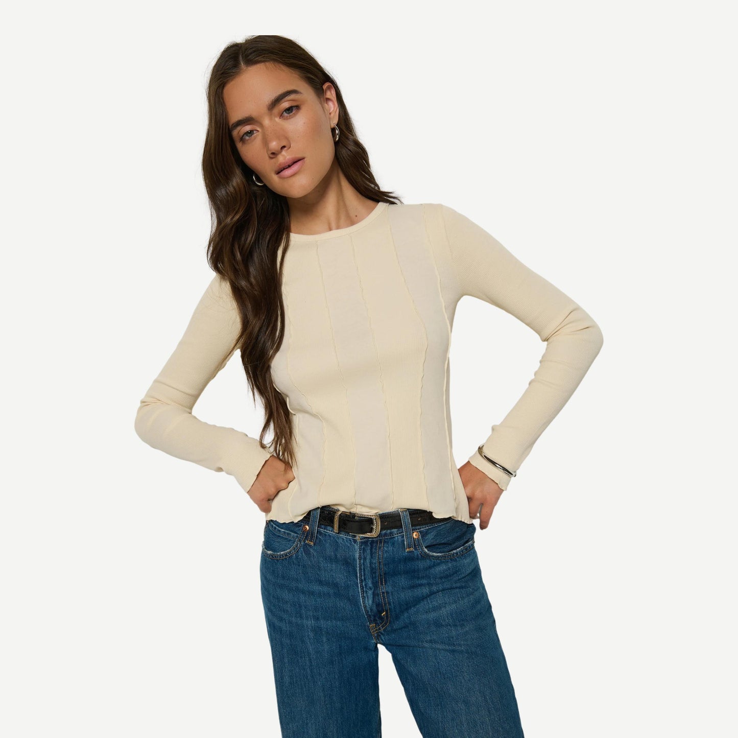 Nico Seamed Top - Parchment - Galvanic.co