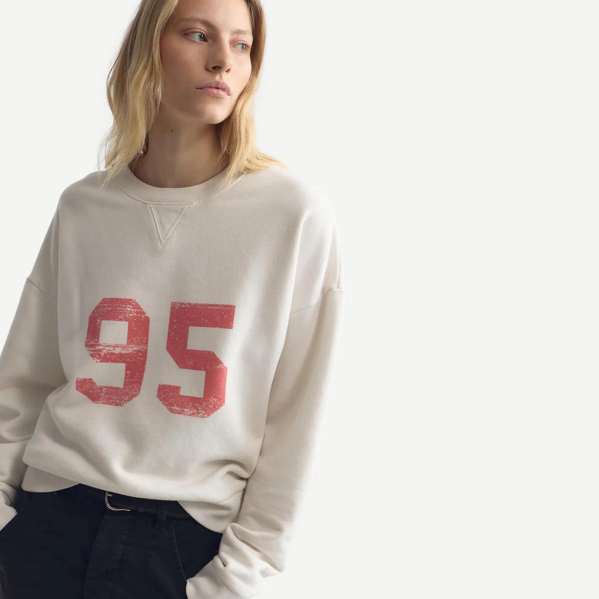 95 Gladys Sweatshirt - Ecru/Red Print