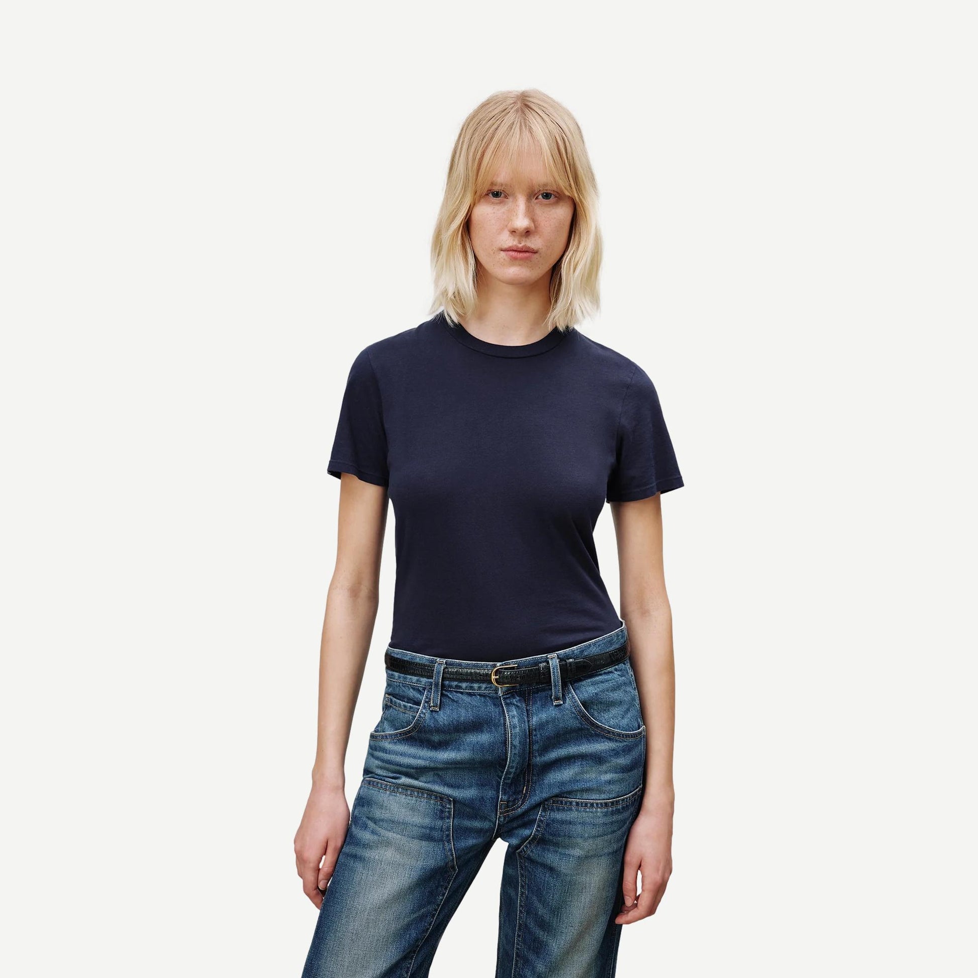 Mariela Crewneck Tee - Vintage Blue - Galvanic.co
