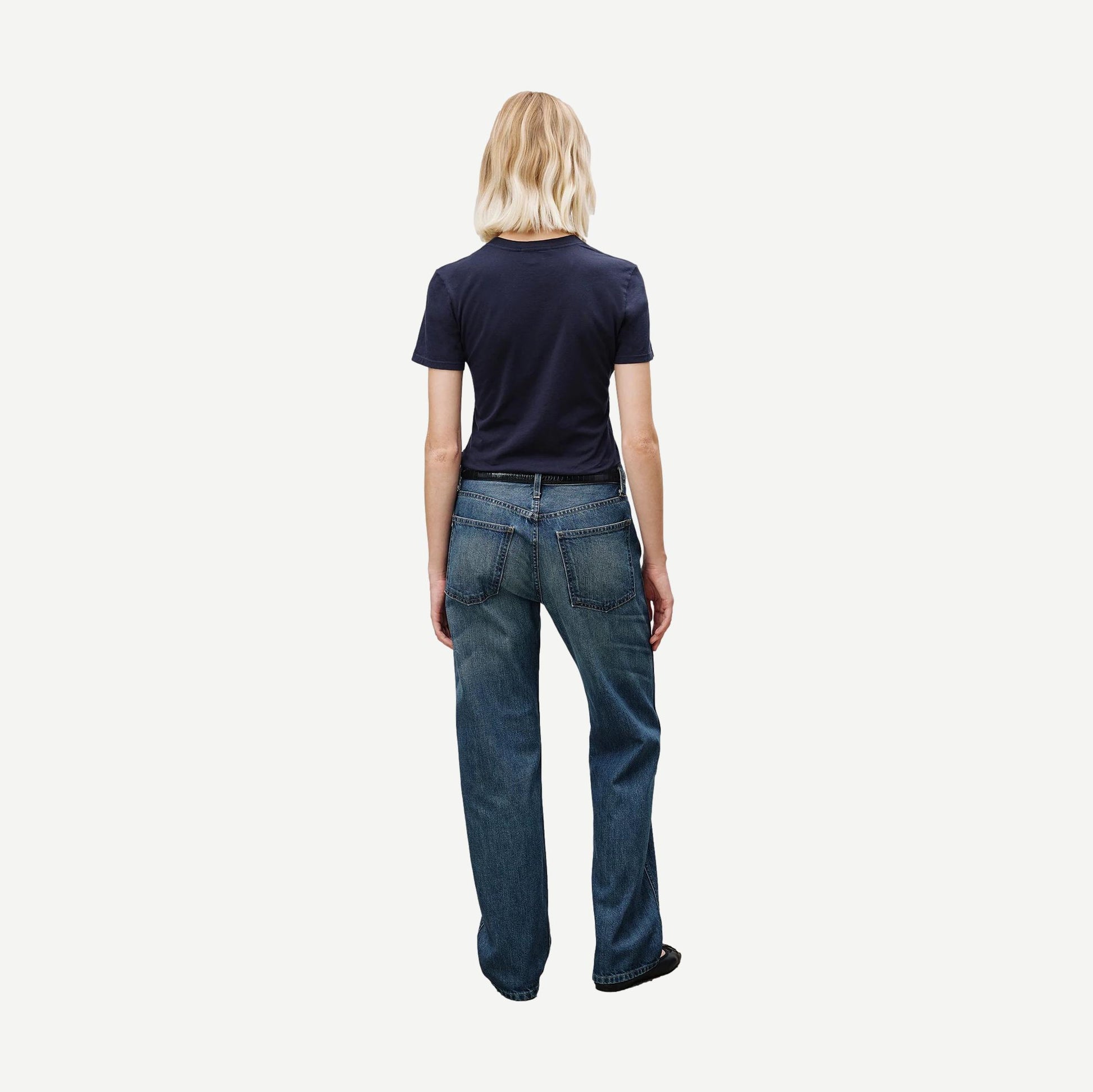 Mariela Crewneck Tee - Dark Navy - Galvanic.co