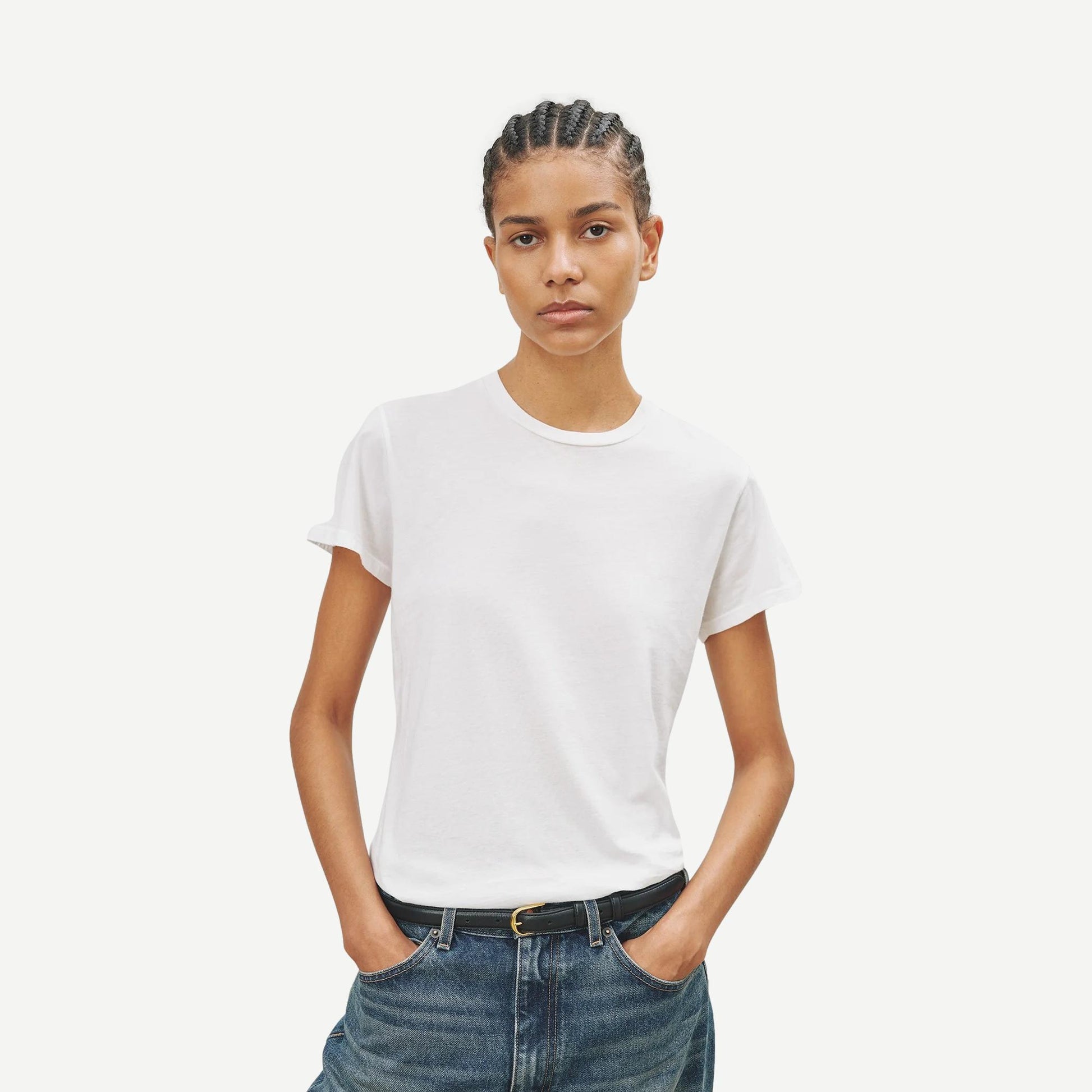 Mariela Crewneck Tee - White - Galvanic.co