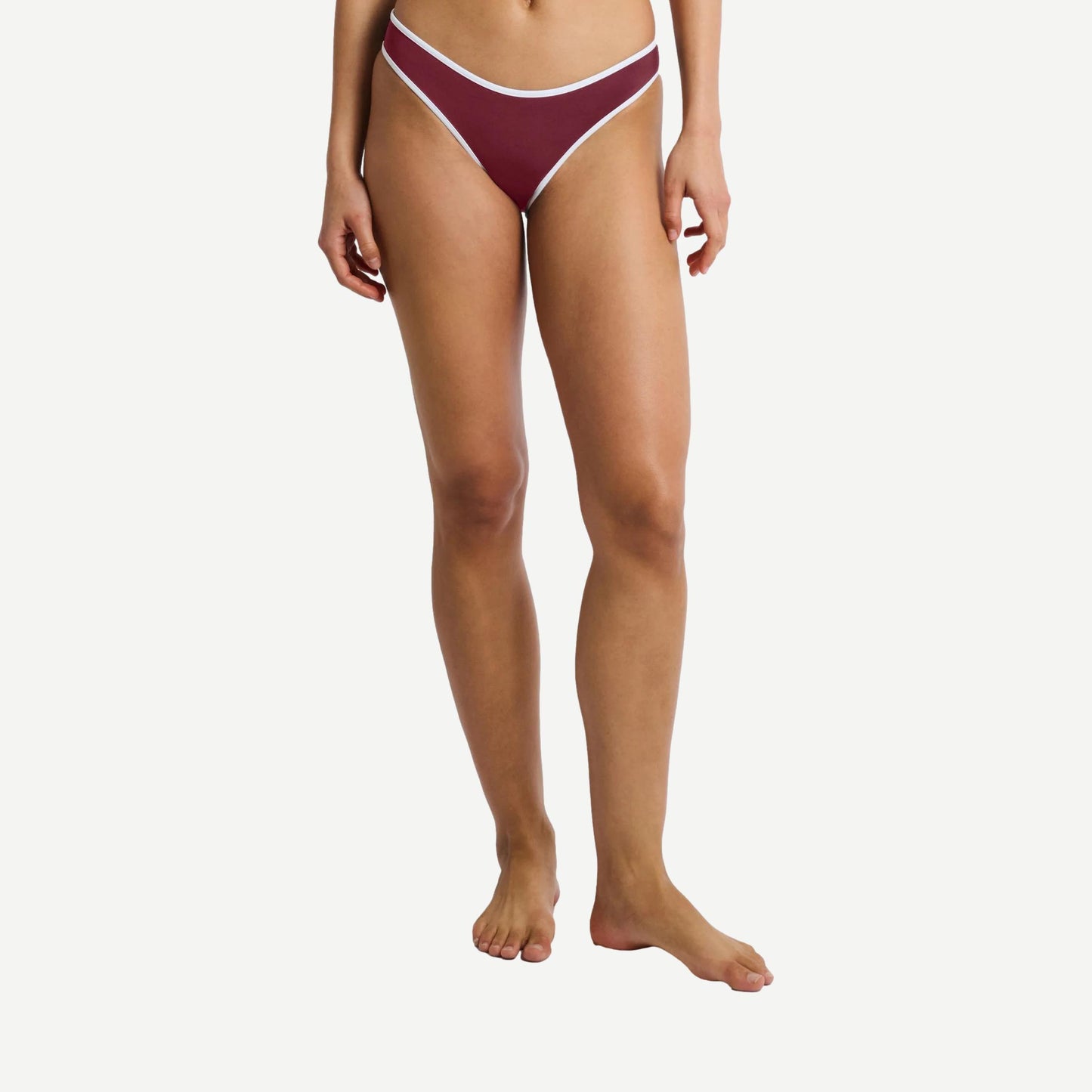 Milly Bikini Bottom -Dk Cherry/Egret - Galvanic.co