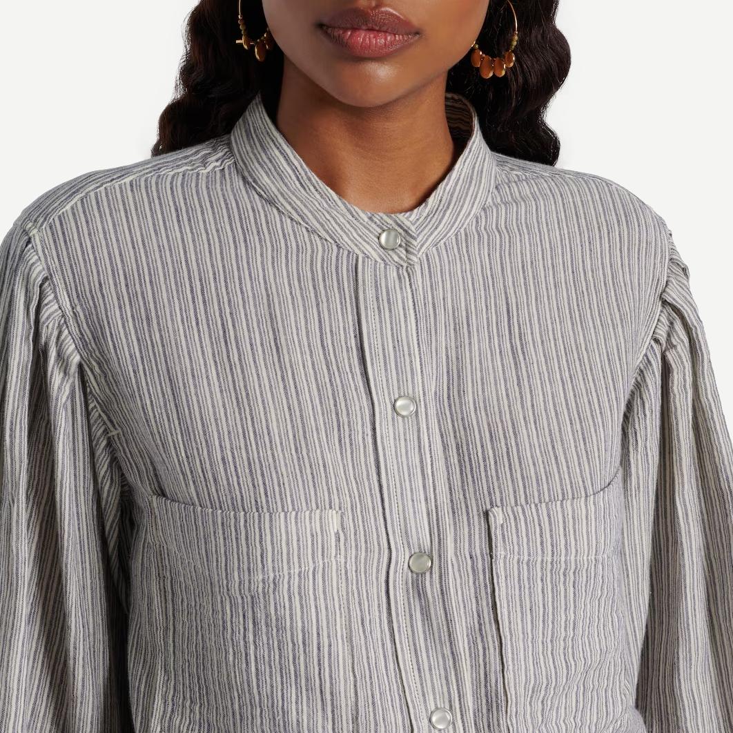 Isabel Marant Selvia Blue Shirt with long sleeves and button front, casual chic for everyday wear.