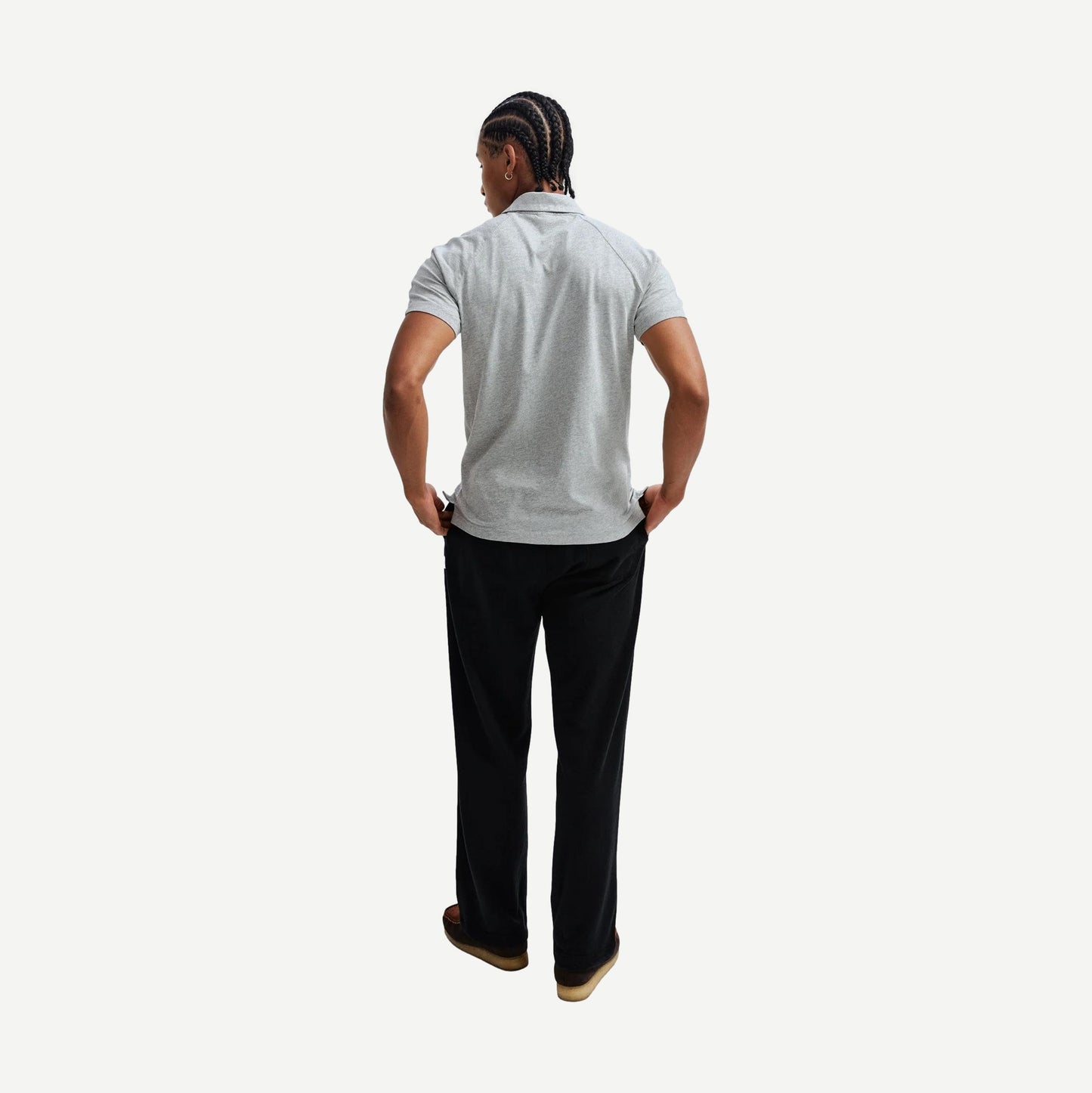 Lightweight Jersey Polo - Heather Grey - Galvanic.co