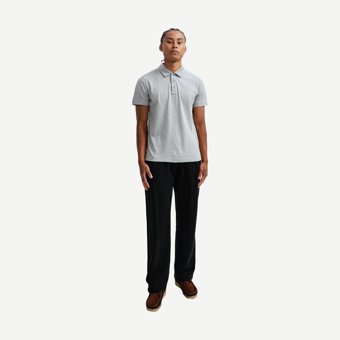 Lightweight Jersey Polo - Heather Grey - Galvanic.co