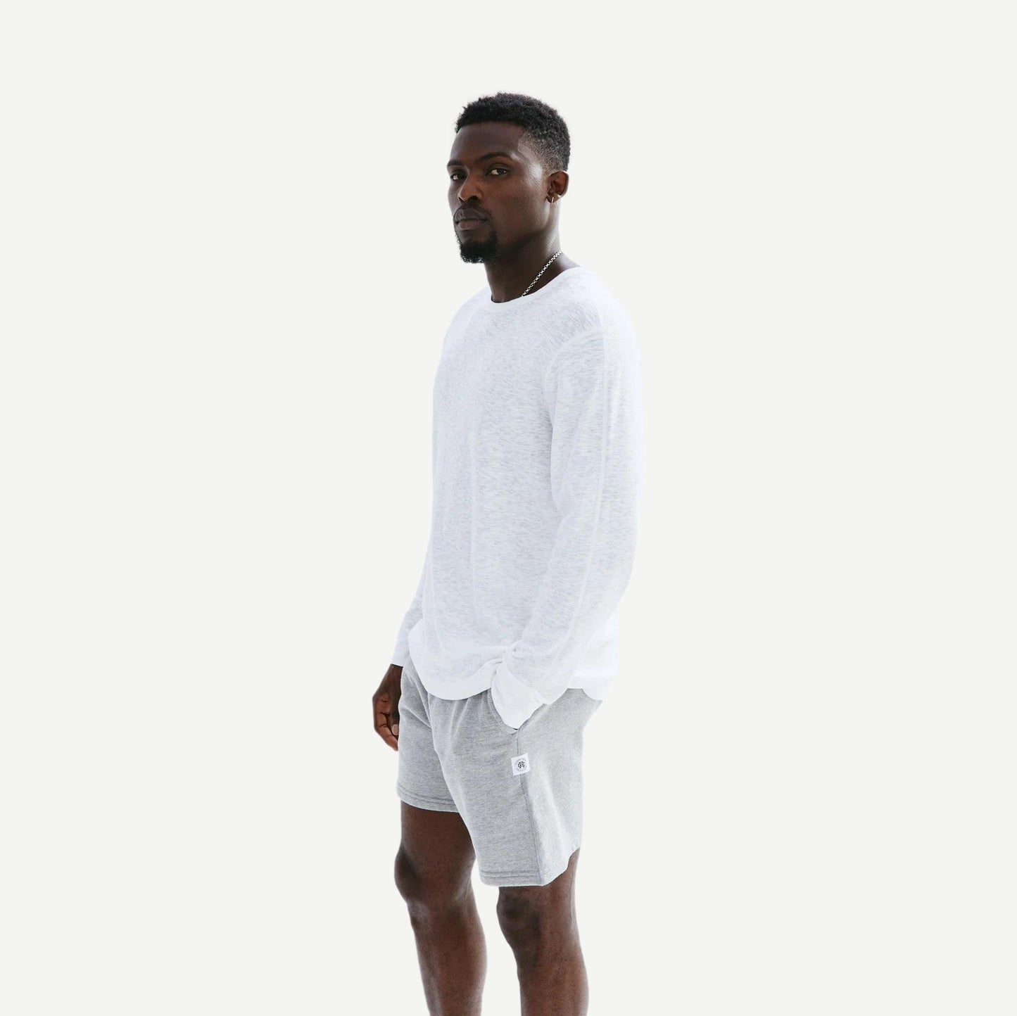 Knit 1x1 Slub Long Sleeve - White - Galvanic.co