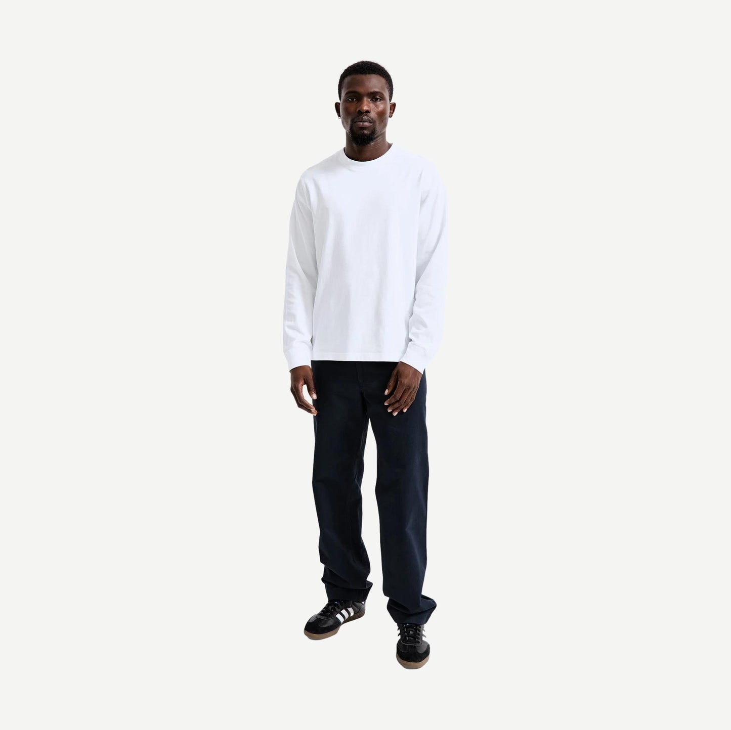 Knit Midweight Jersey Long Sleeve - White - Galvanic.co