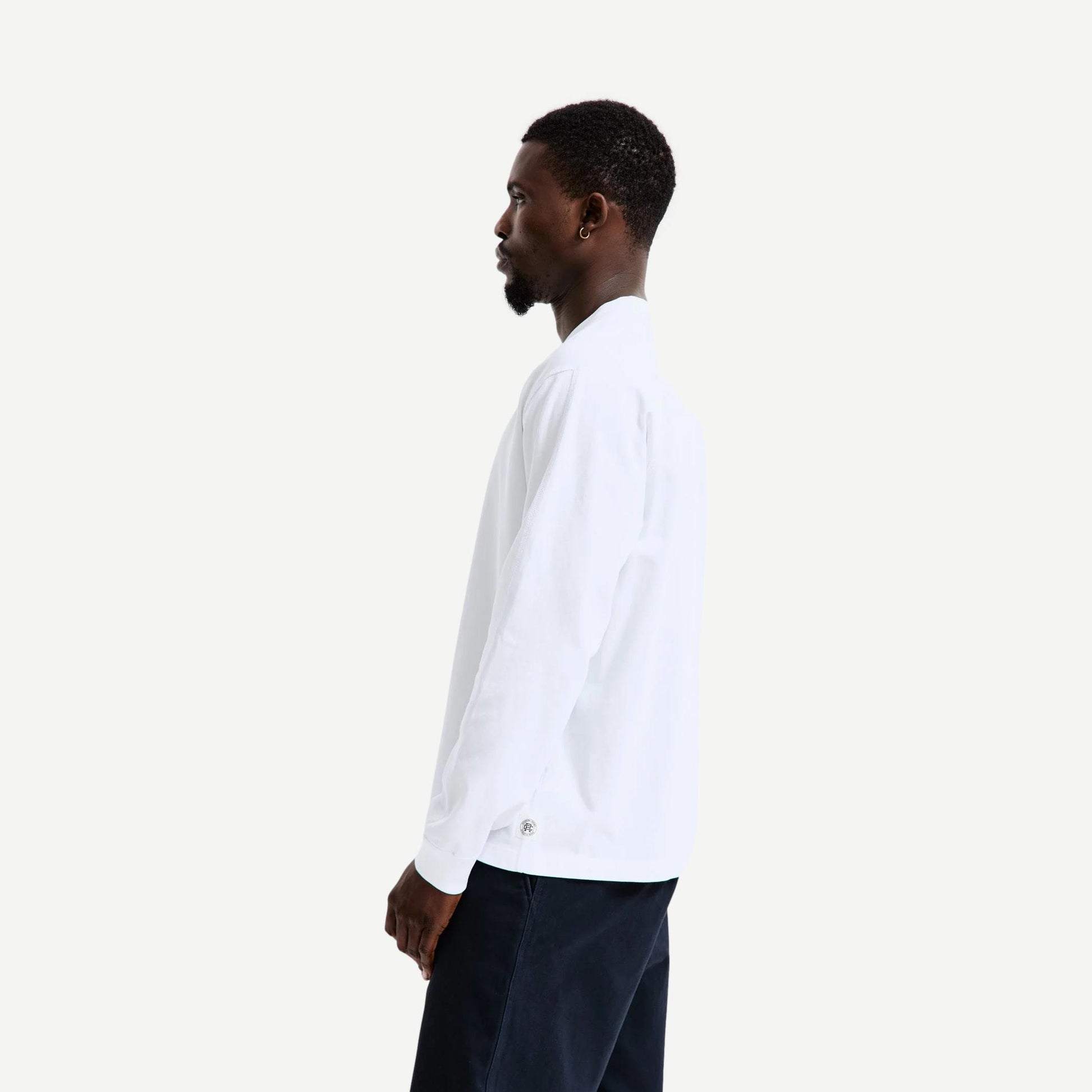 Knit Midweight Jersey Long Sleeve - White - Galvanic.co