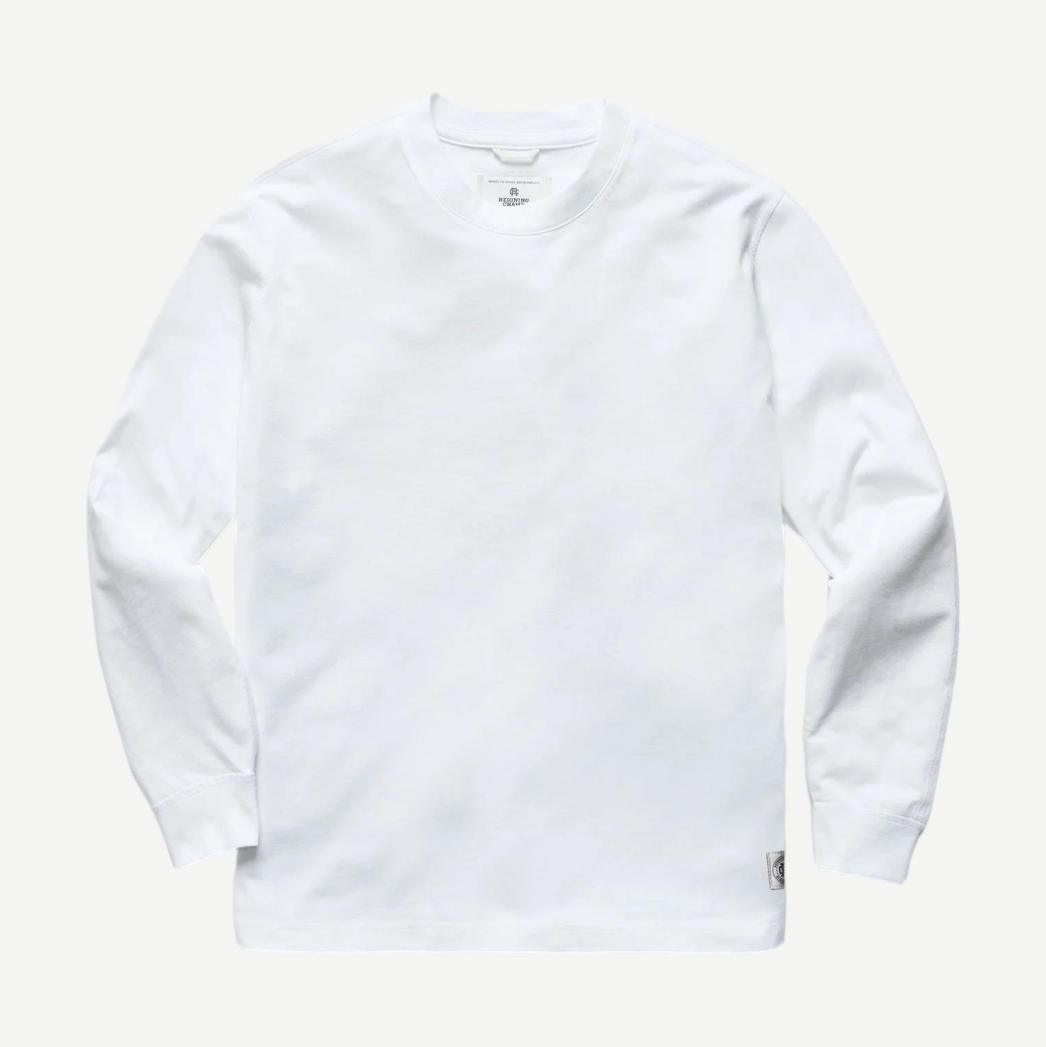 Knit Midweight Jersey Long Sleeve - White - Galvanic.co