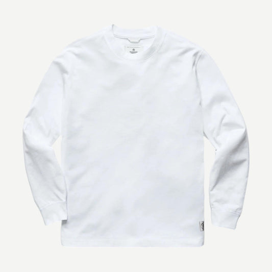 Knit Midweight Jersey Long Sleeve - White - Galvanic.co