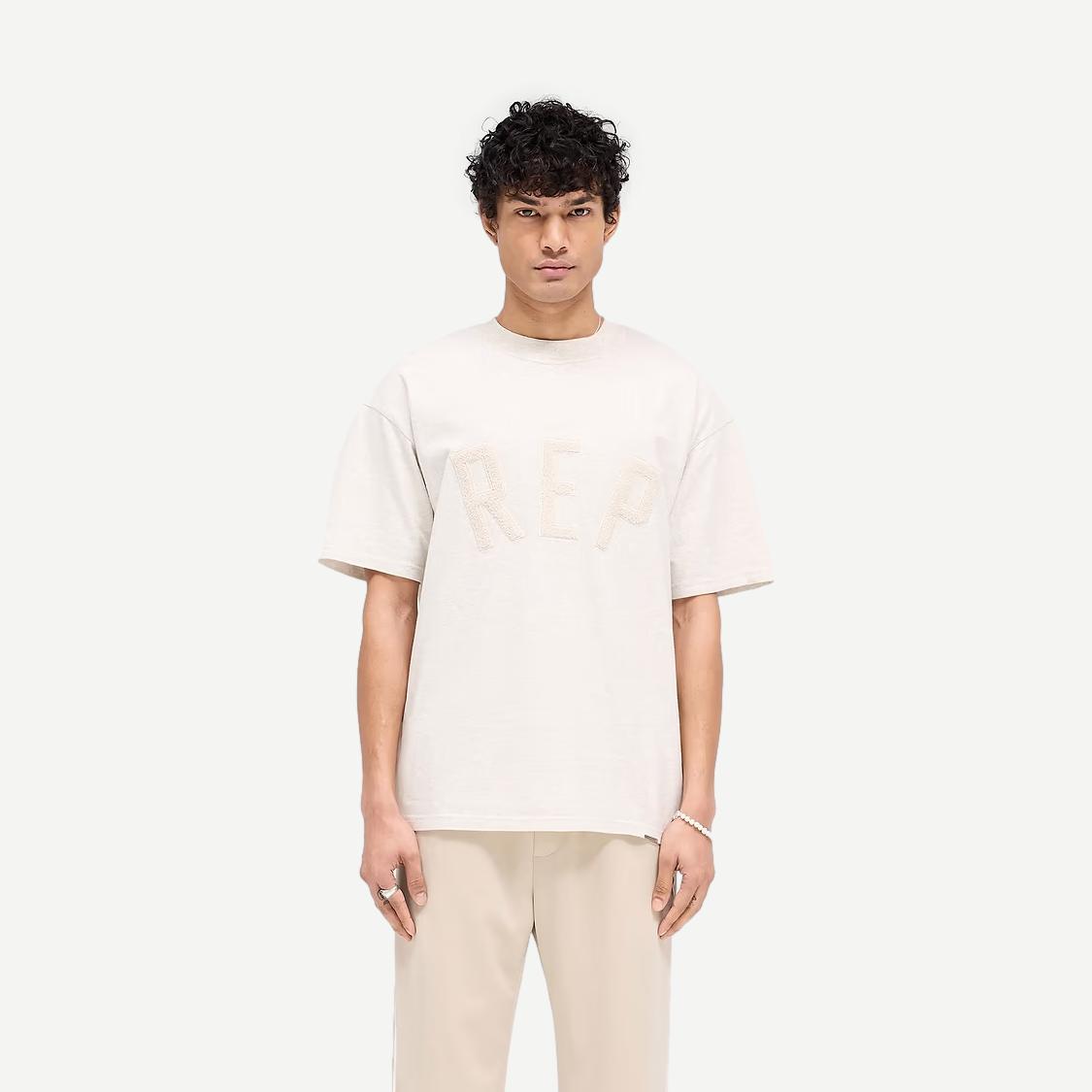 Rep Applique T-Shirt - Cream Marl - Galvanic.co