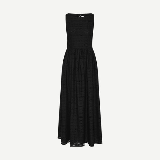Tuva Midi Dress - Agnes Broderie Anglaise Black - Galvanic.co