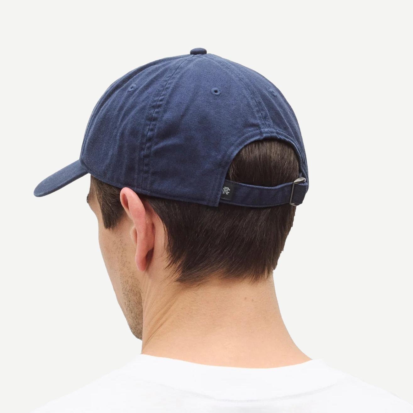 Cotton Chino Low Pro Strapback Cap - Washed Navy - Galvanic.co