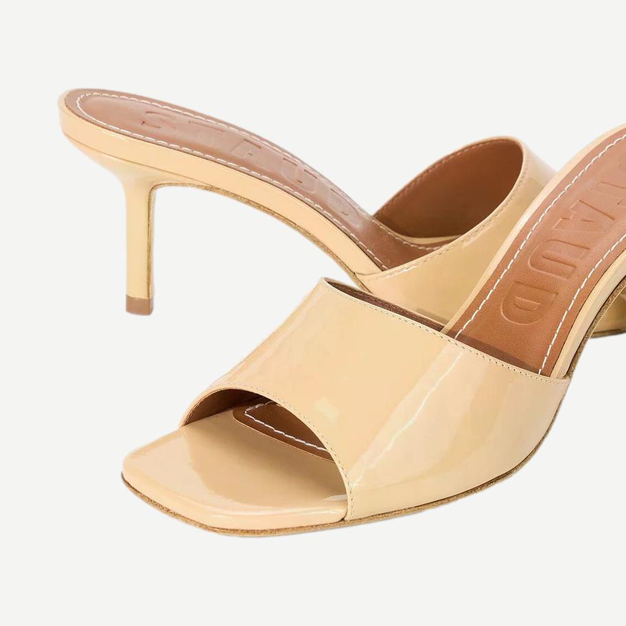 Staud Bea Mule in Porcini, stylish women's footwear with a sleek design and neutral color, perfect for casual and chic outfits.