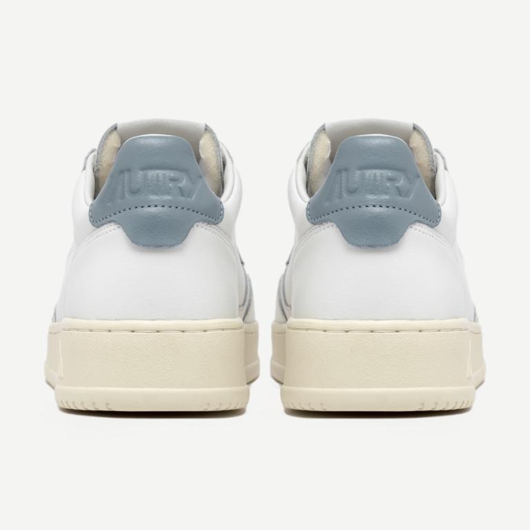 Medalist Low Wom - Leather/Leather White/SLV Blue - Galvanic.co