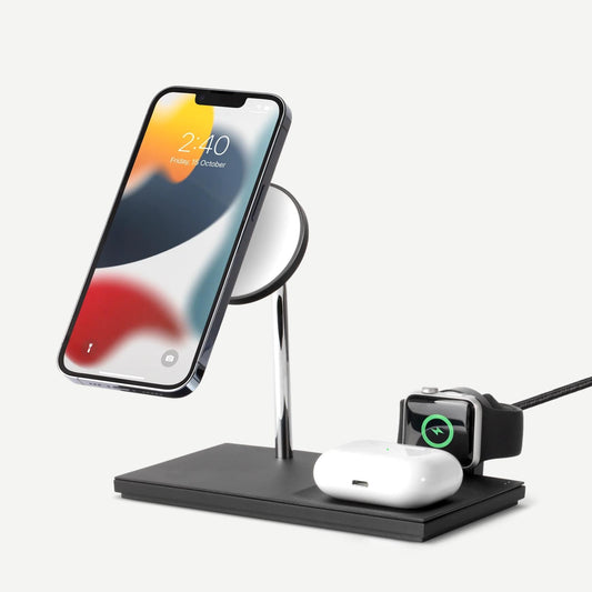 Snap 3 in 1 Magnetic Wireless Charger - Black - Galvanic.co