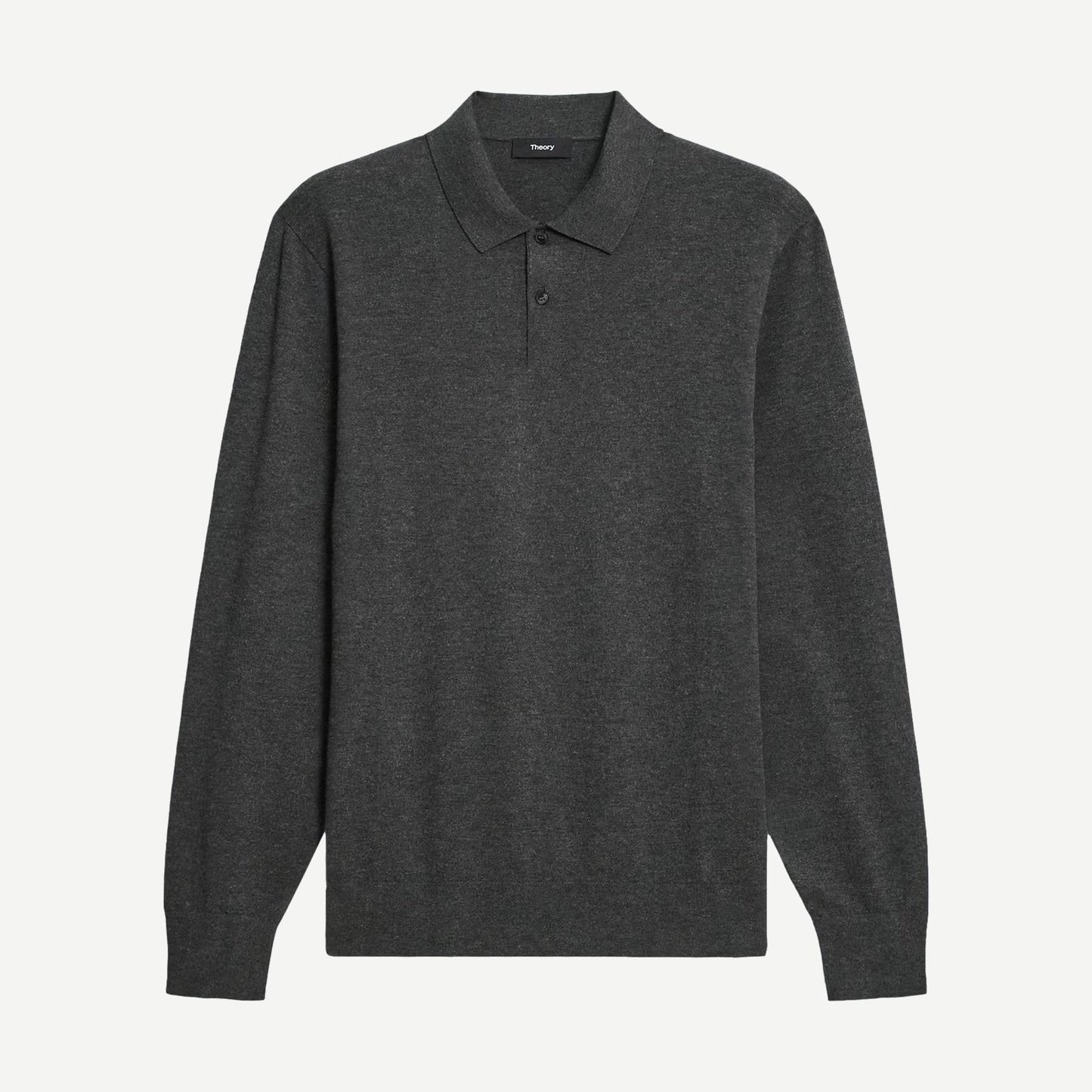 Goris Polo Long Sleeve Shirt - Charcoal Melange