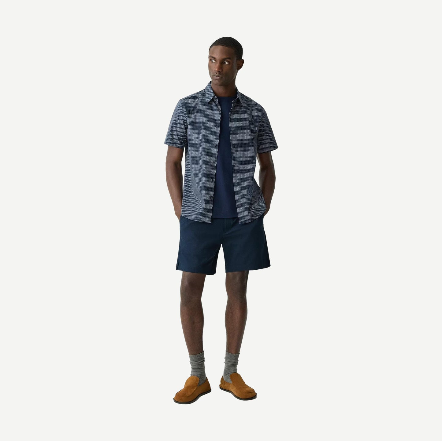 Irving SS Shirt Stretch Cotton - Baltic/Fog - Galvanic.co