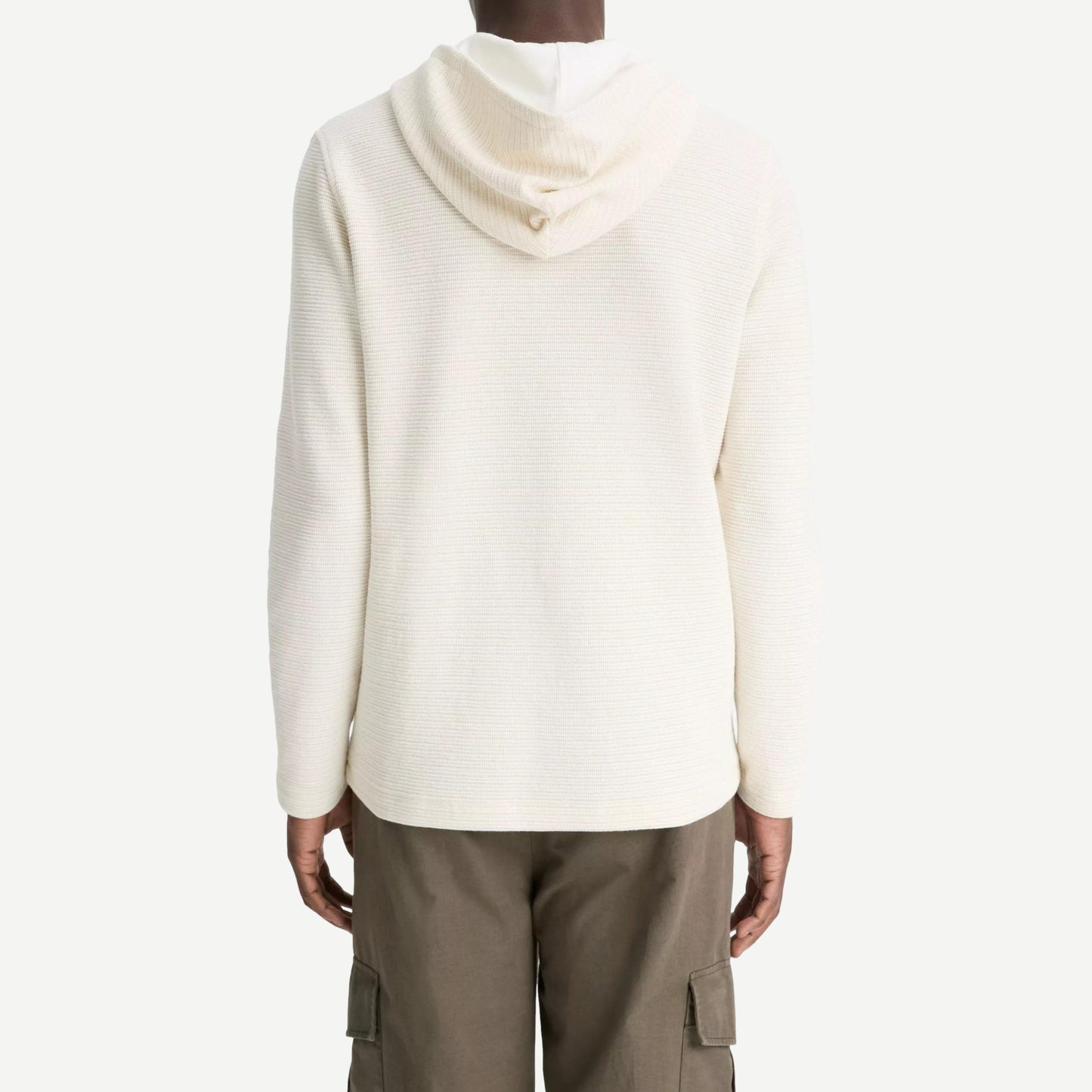 Double Face Cotton Blend Hoodie - Sand/Natural - Galvanic.co