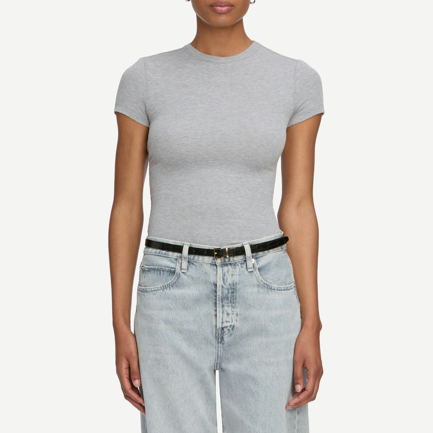 The Rib Baby Tee - Heather Grey - Galvanic.co