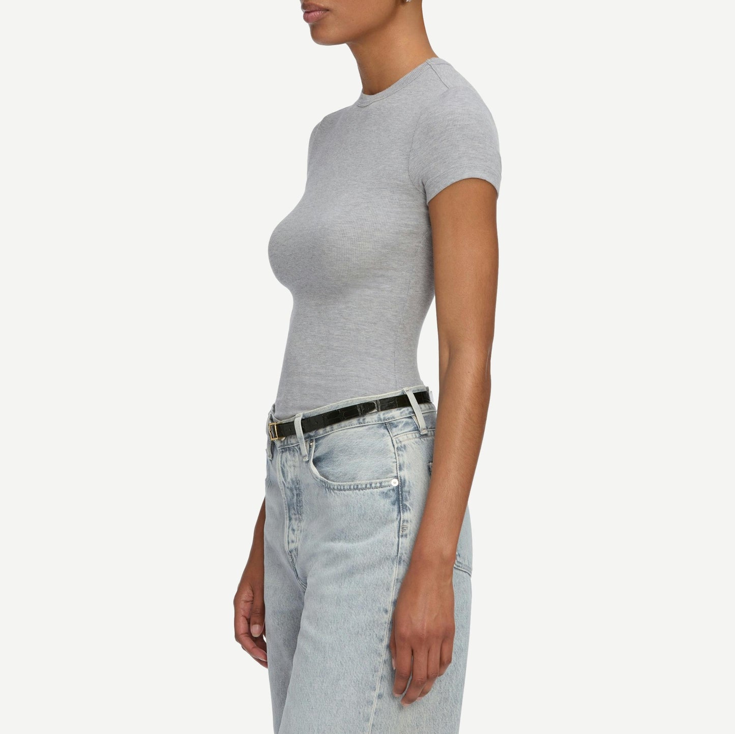 The Rib Baby Tee - Heather Grey - Galvanic.co