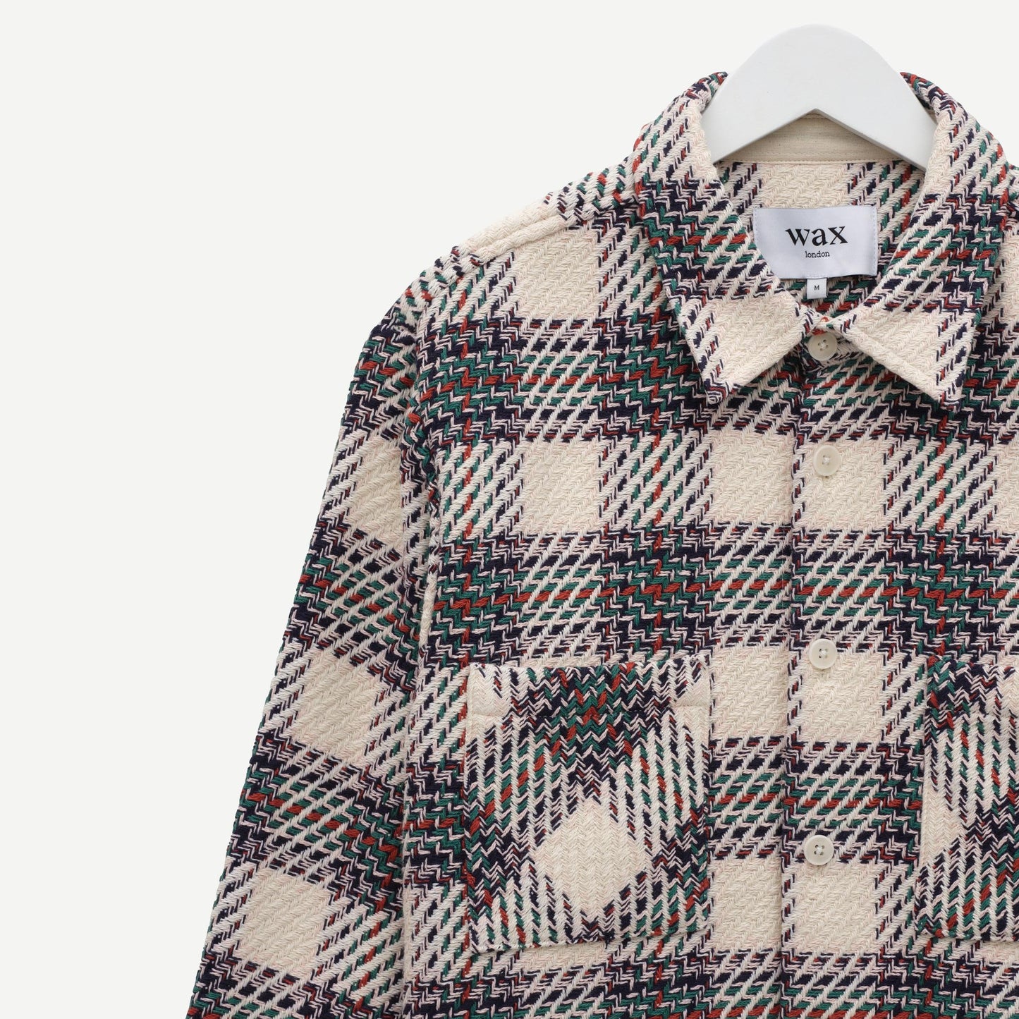 Whiting Overshirt - Hutton Check Ecru/Green - Galvanic.co