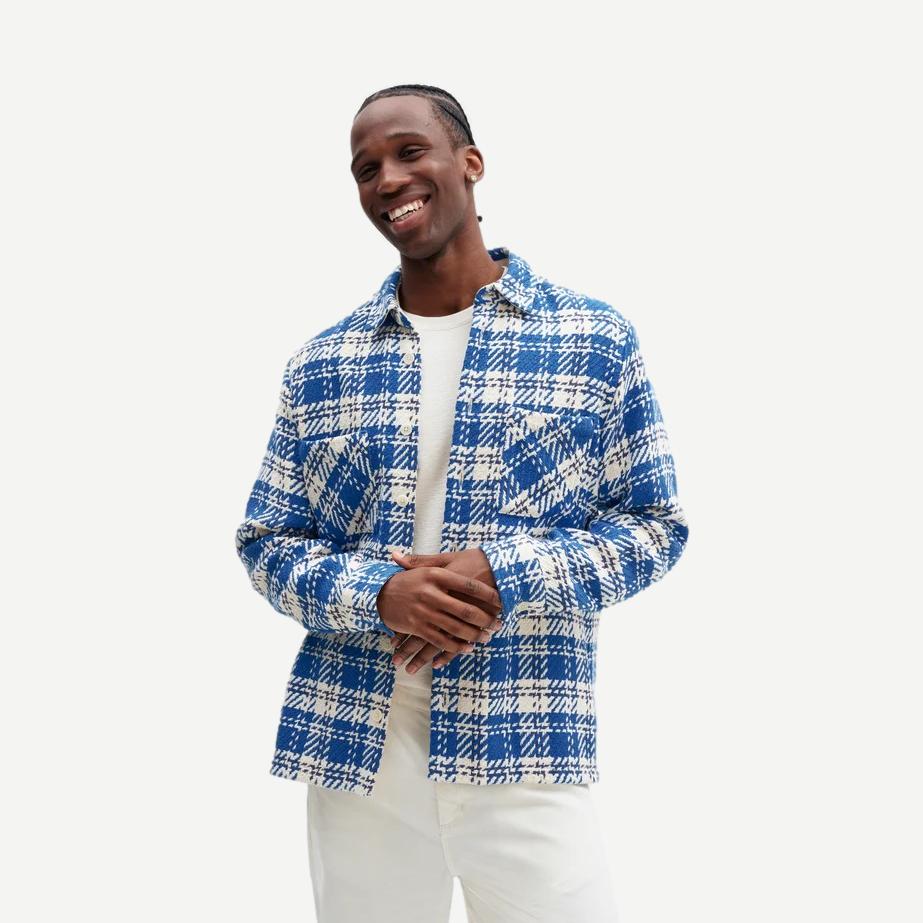 Whiting Shirt Oran Check - Blue/Ecru - Galvanic.co
