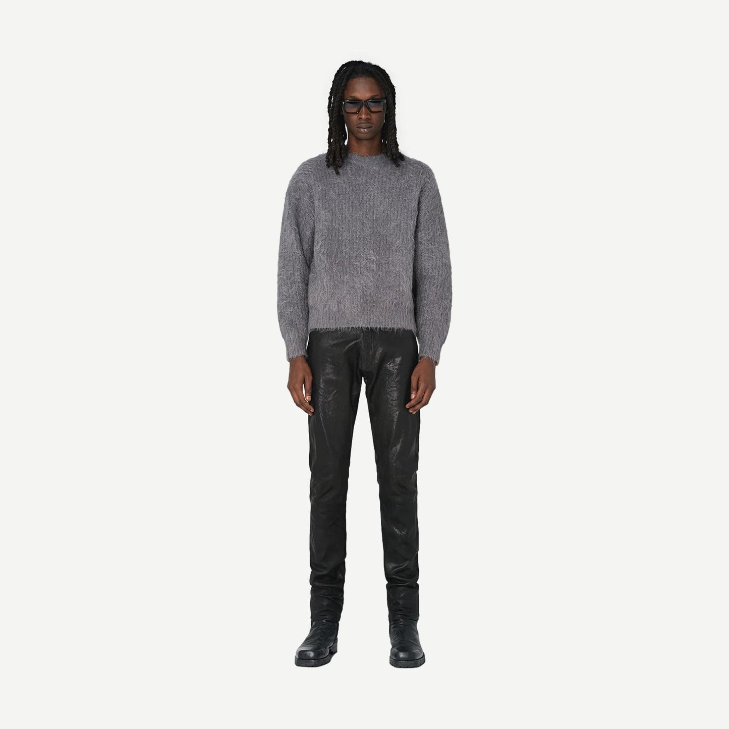 Wool Mohair Crew - Charcoal - Galvanic.co