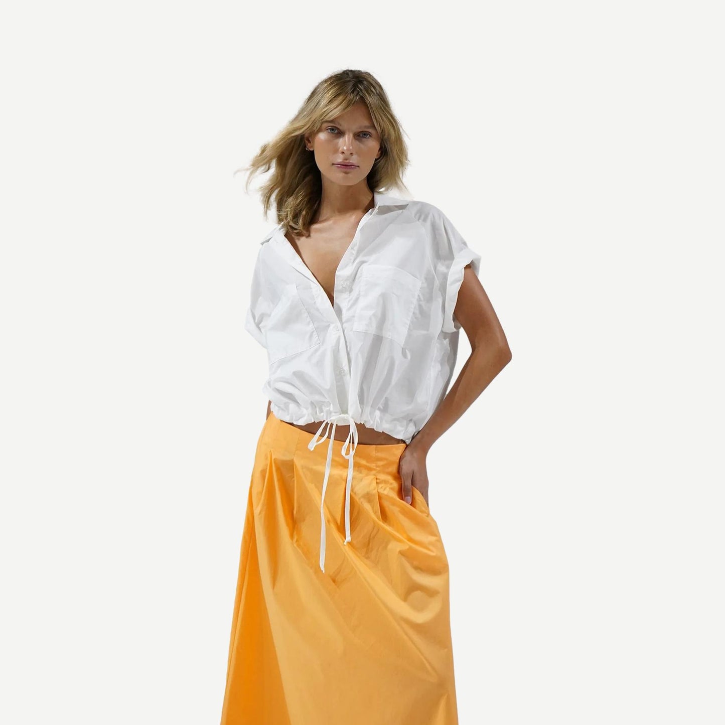 Alpine Short Sleeve Button Up - White - Galvanic.co