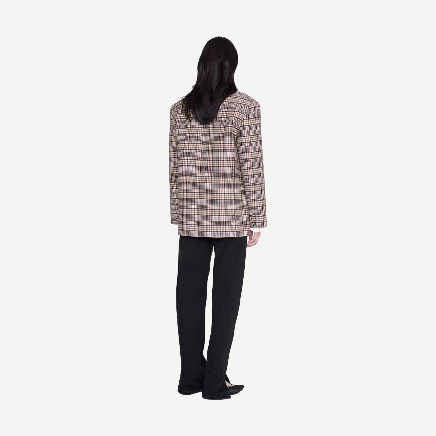 Quinn Blazer - Beige/Navy Check