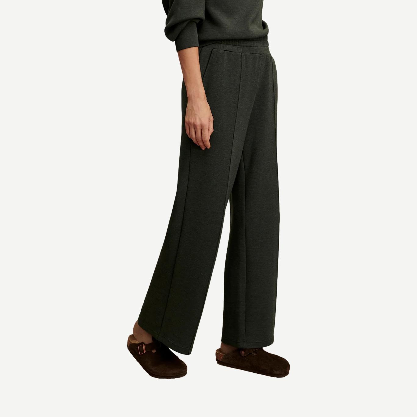 The Wide Leg Pant - Olive Marl