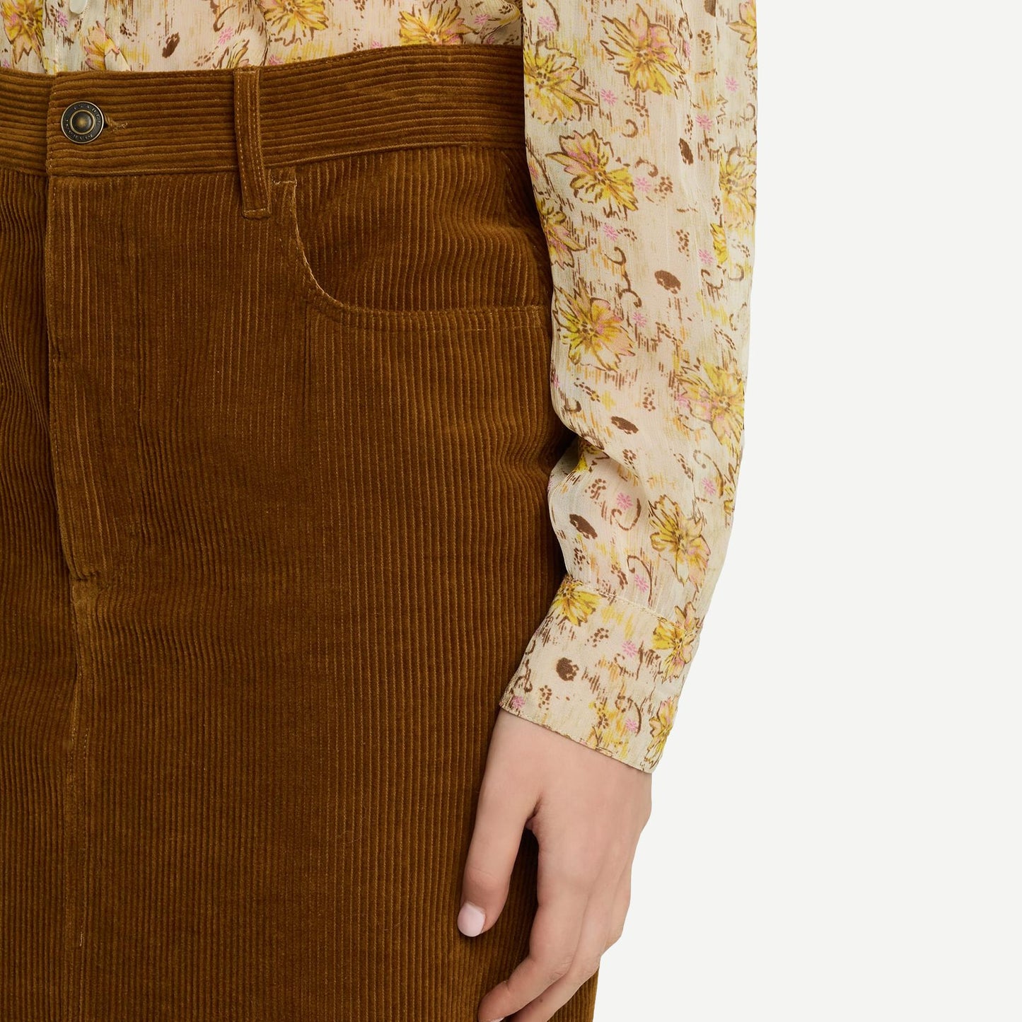 Odalie Skirt - Caramel Corduroy - Galvanic.co