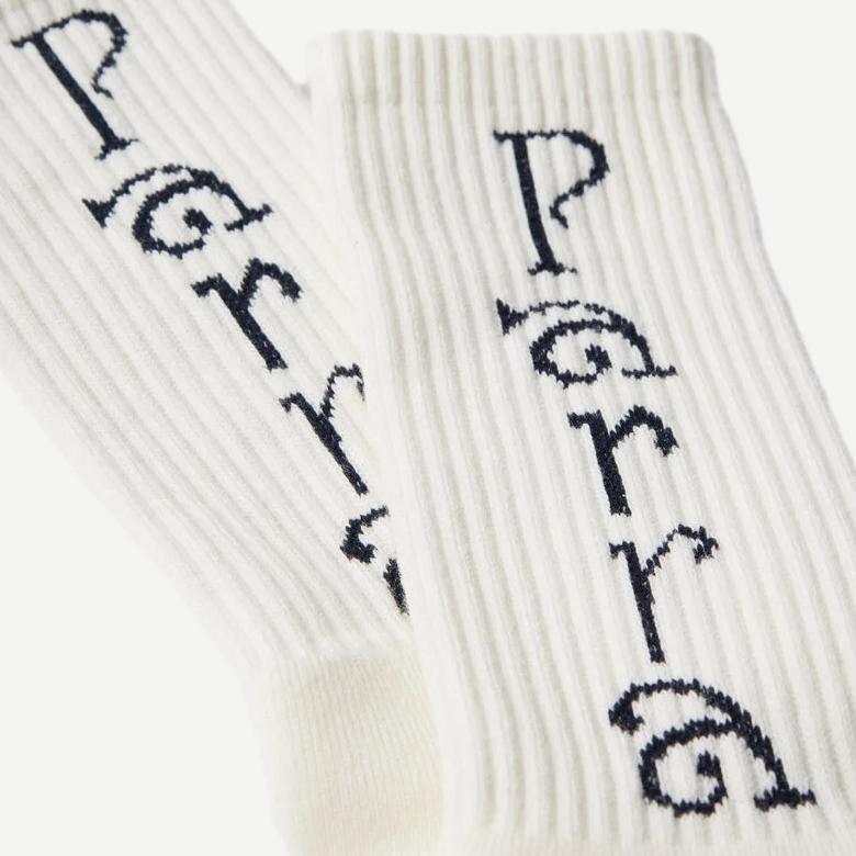 Weird Trad Logo Socks - White