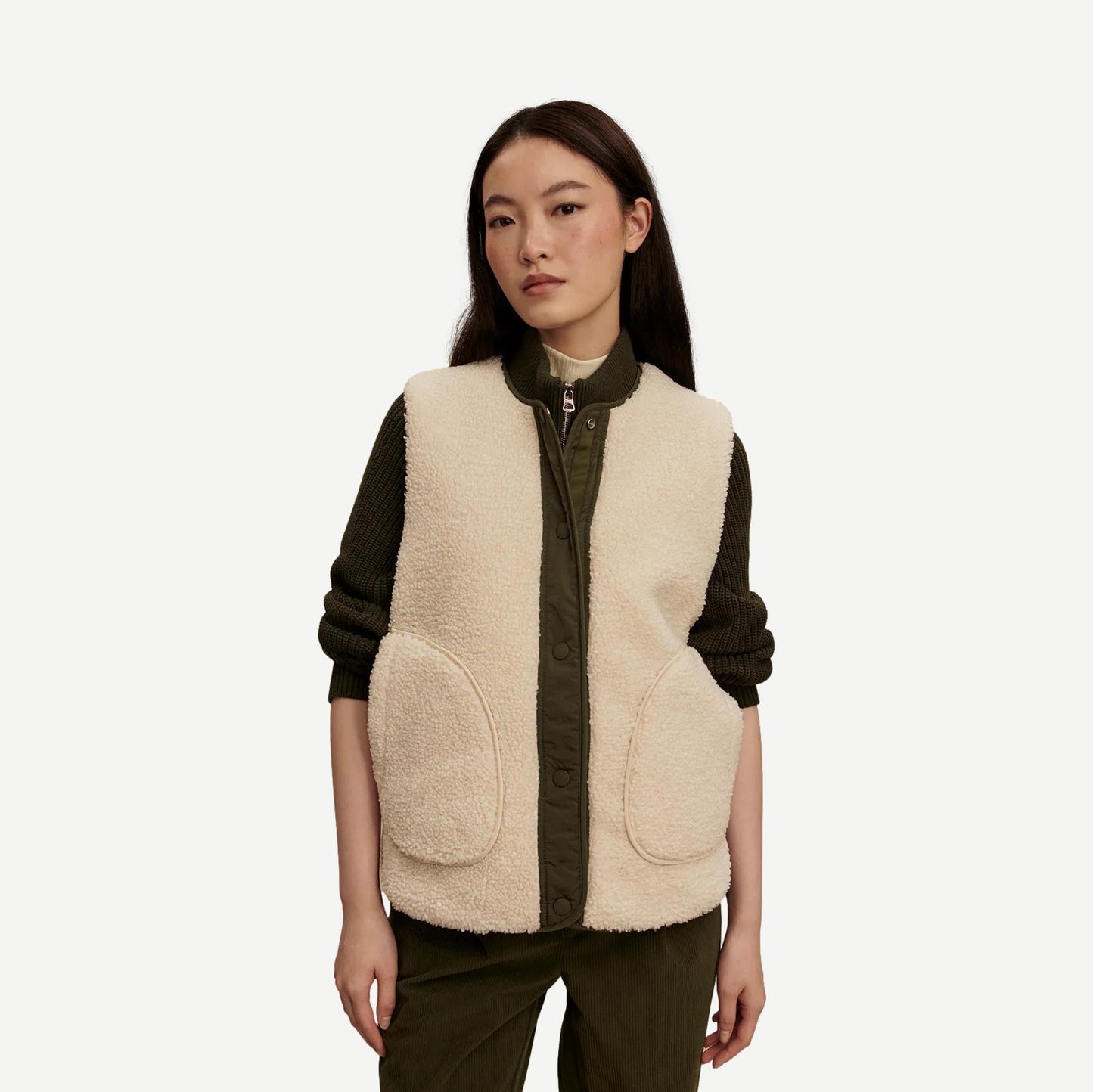 Audrea Reversible Gilet - Sandshell/Forest Night