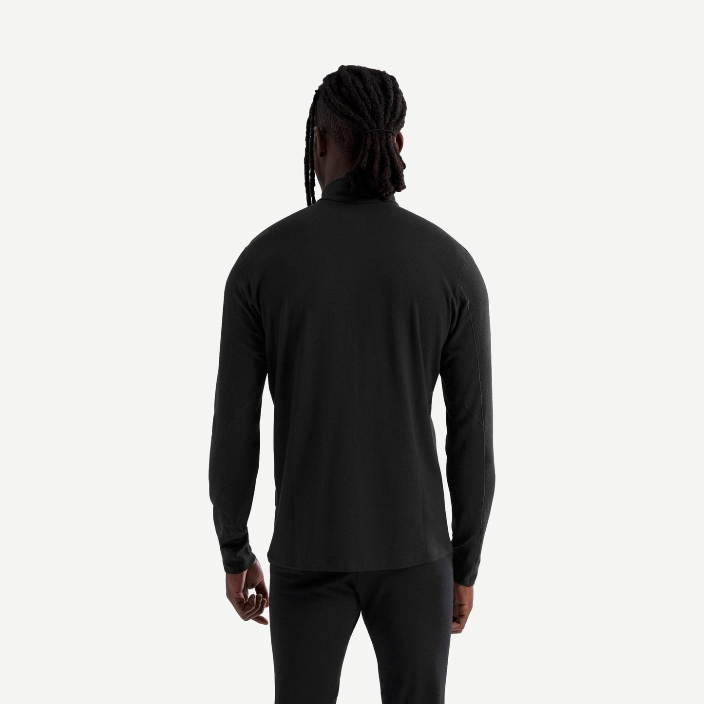 Rho Merino Wool Zip Neck M - Black