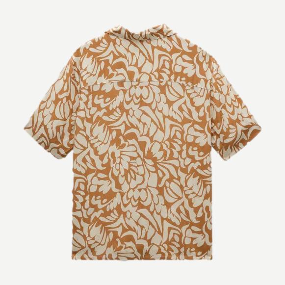 Didcot SS Shirt Two Tone Floral - Tan/Beige - Galvanic.co