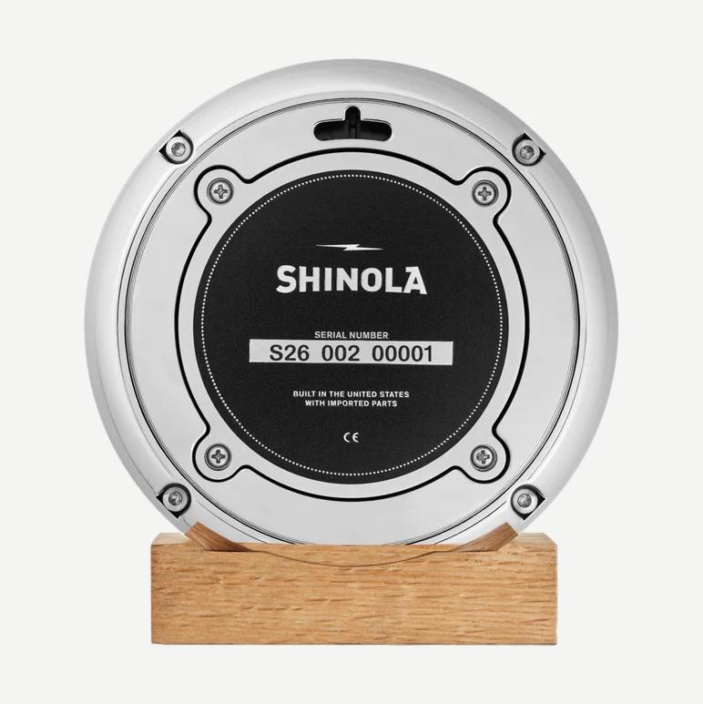 Desk Clock Runwell 6" - Chrome/Navy